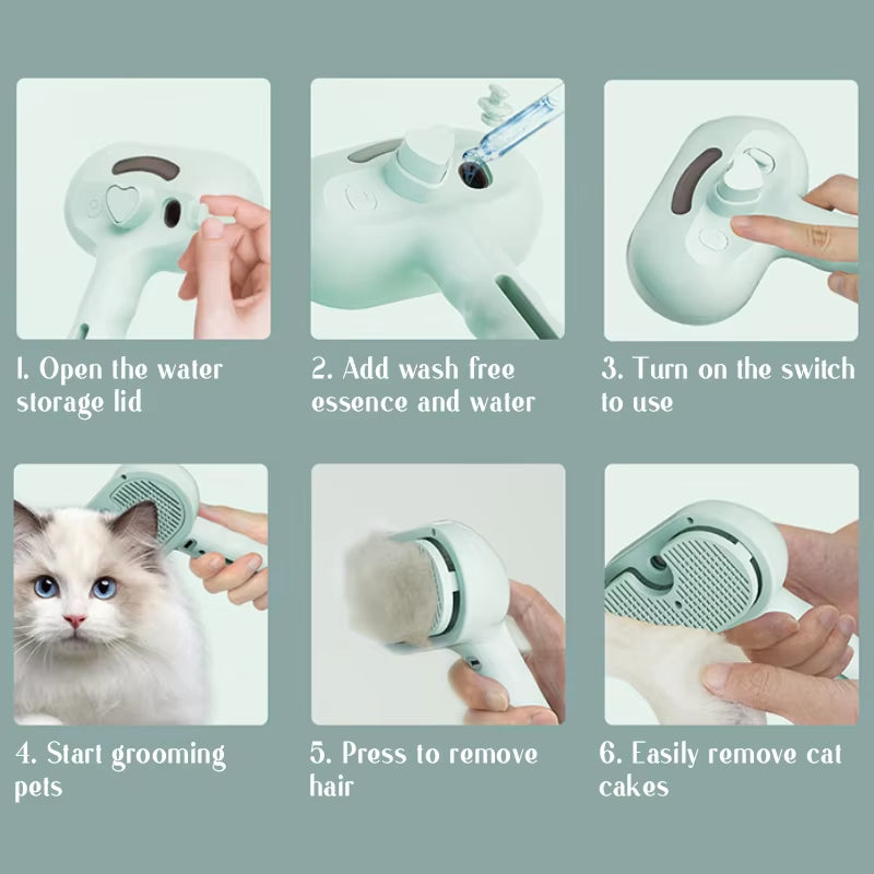 Pet Grooming Spray Brush (One Click Hair Removal)